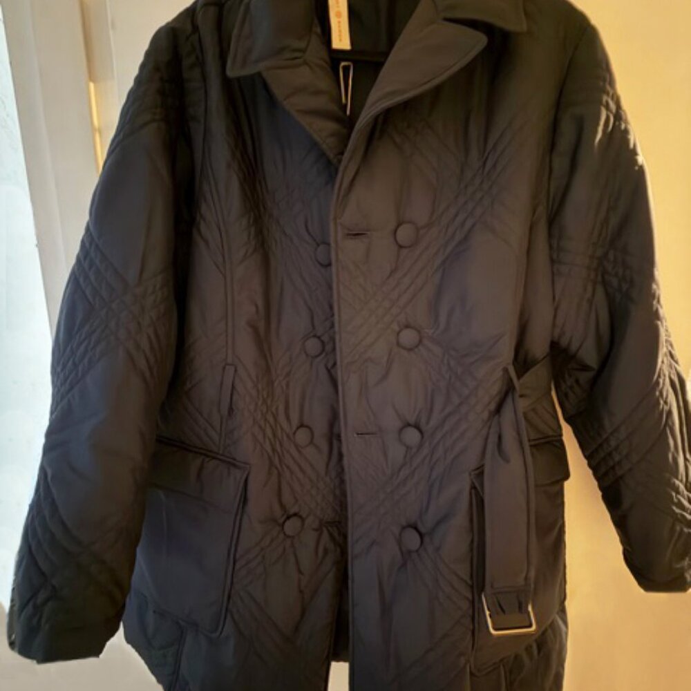 Tory Burch Jordana Dark Navy Quilted Coat 14 - Picture 2 of 8